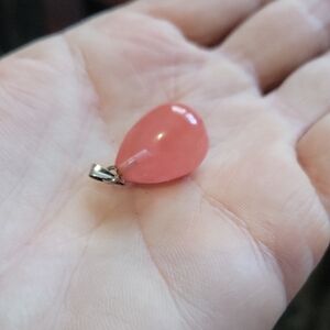 Rhodochrosite Grmstone Teardrop Pendant
